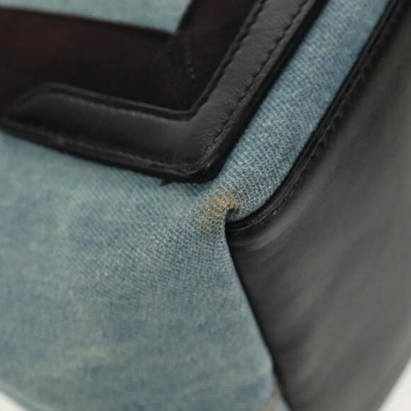 BALENCIAGA Navy Cabas S Hand Bag PVC Leather Blue Silver 339933 Auth 149725
